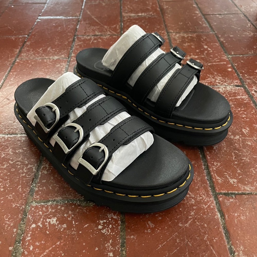 Dr. Martens Black Sandals with Buckle Straps